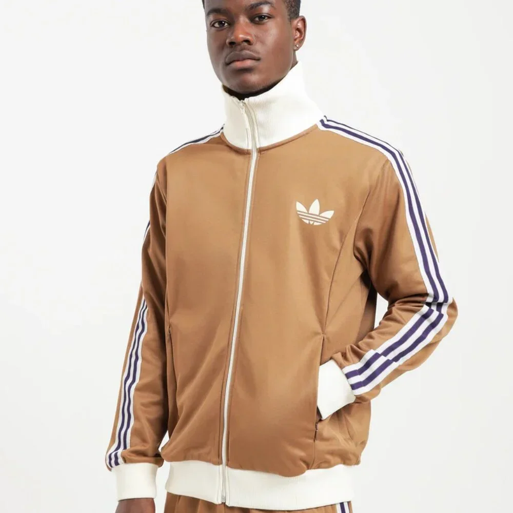adidas Men's Brown and Pink Track Jacket - Picture 2 of 8